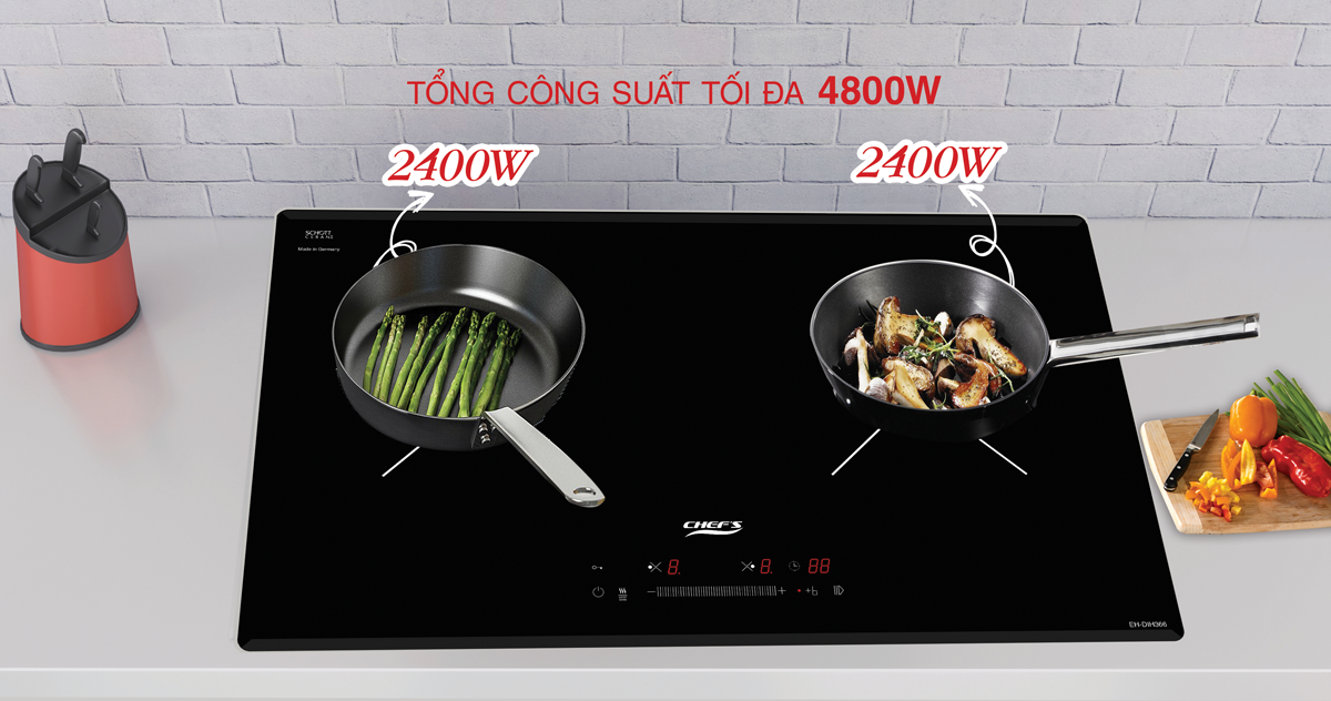 Công suất tối đa bếp từ chef's eh-dih366 là 4800W