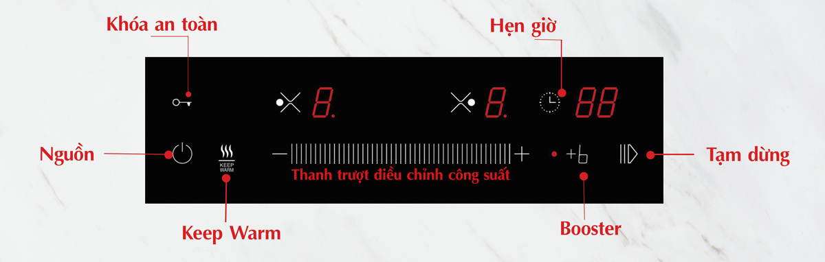 Bếp từ chef's eh-dih366 sử dụng điều khiển cảm ứng