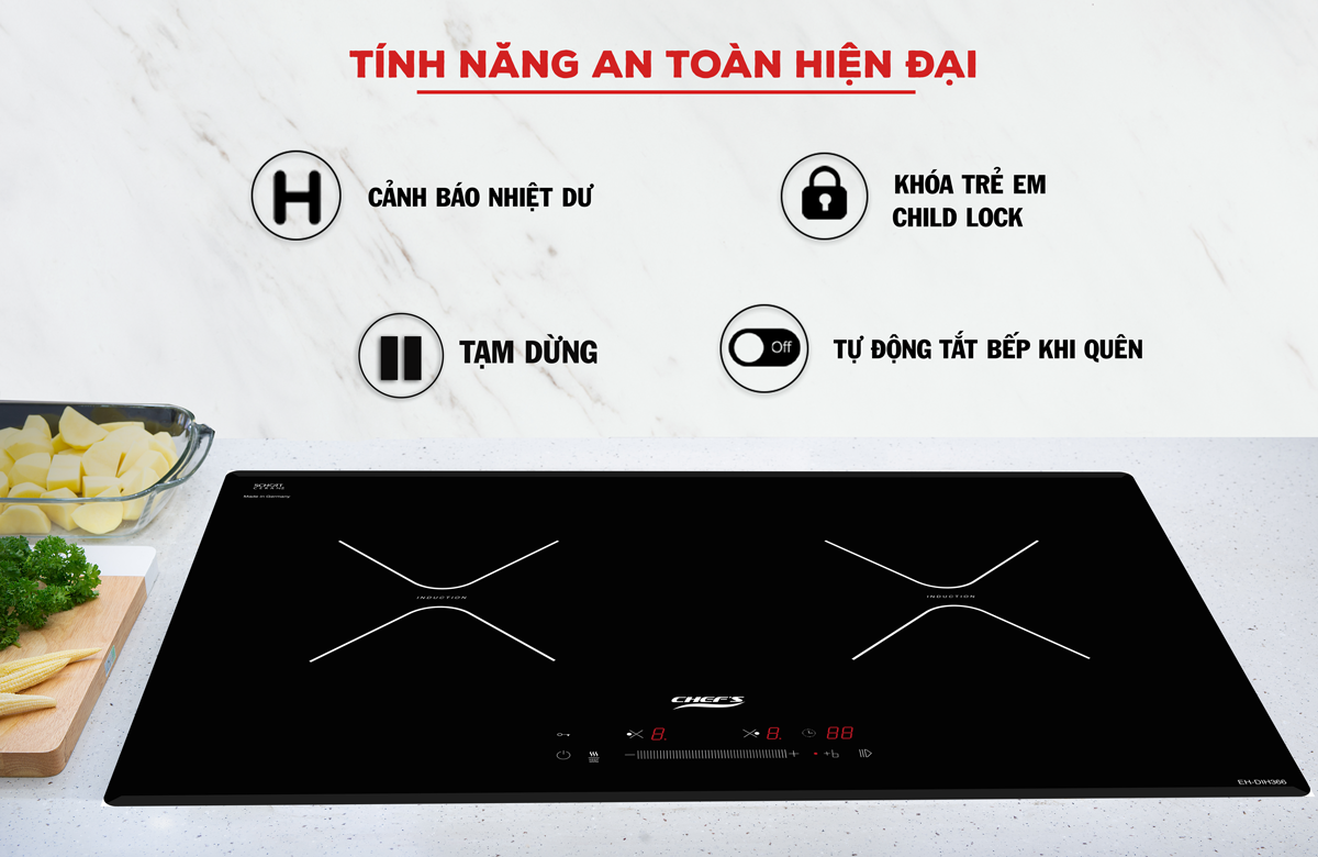 Tính năng an toàn trên bếp từ chef's eh-dih366