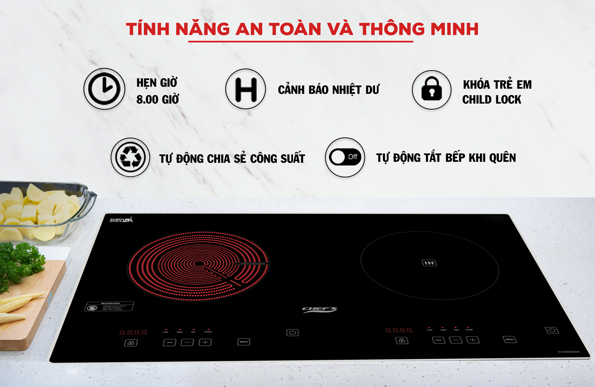 tinh nang thong minh tren bep tu chefs eh-mix2000A