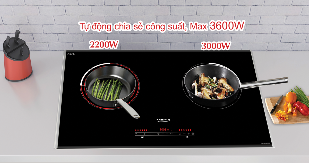 tự động chia sẻ công suất bếp chef's EH-mix333