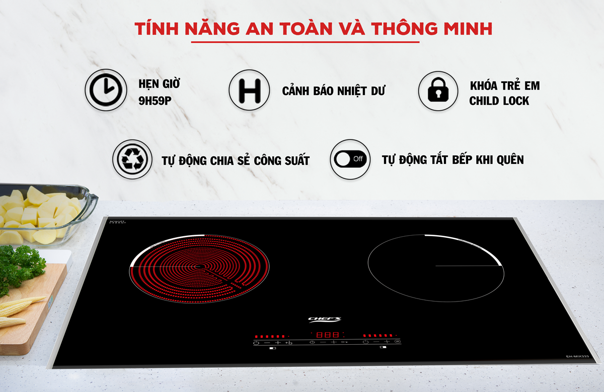 tính năng an toàn bếp chef's eh-mix333