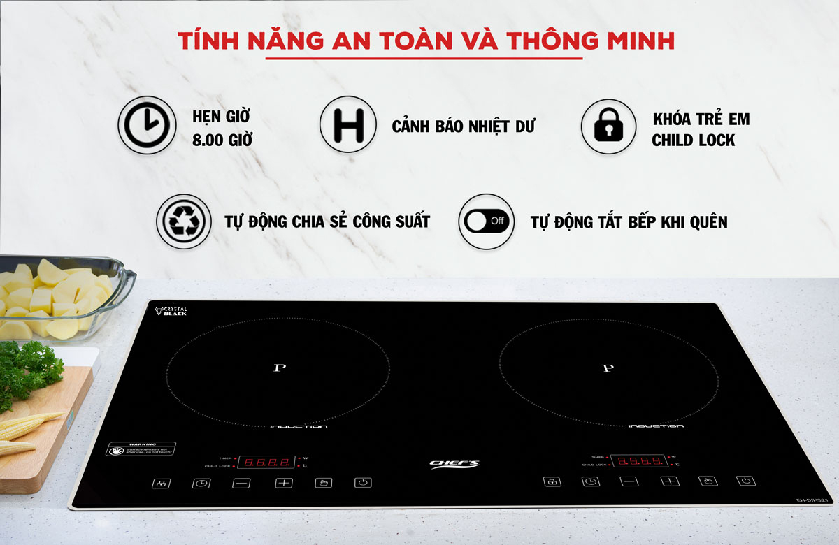 tính năng an toàn trên bếp từ chef's eh-dih321